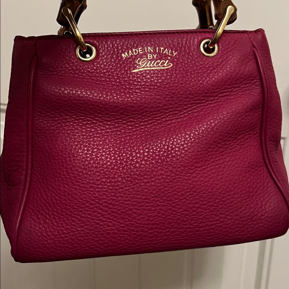Gucci Pink Leather Bag Mini Size with Bamboo Handles - Picture 8 of 14